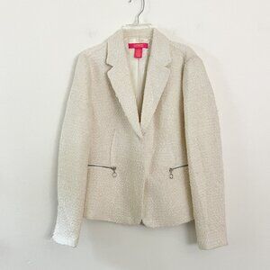 catherine malandrino / ivory white wool blend blazer 8
